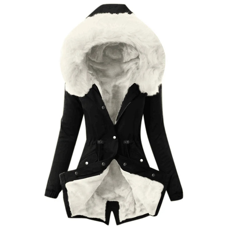 Dames Parka Jas Met Faux Fur Capuchon