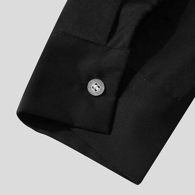 Heren Koreaanse Loose Fit Overhemd met Lange Mouw