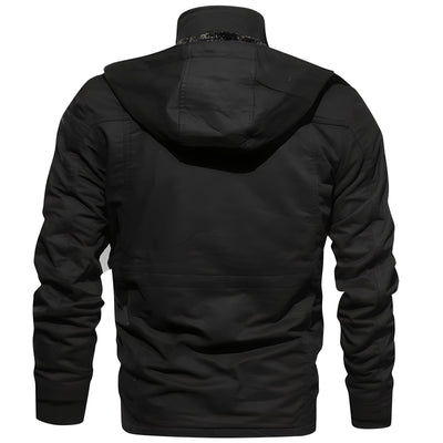 Heren jas gevoerd met fleece capuchon