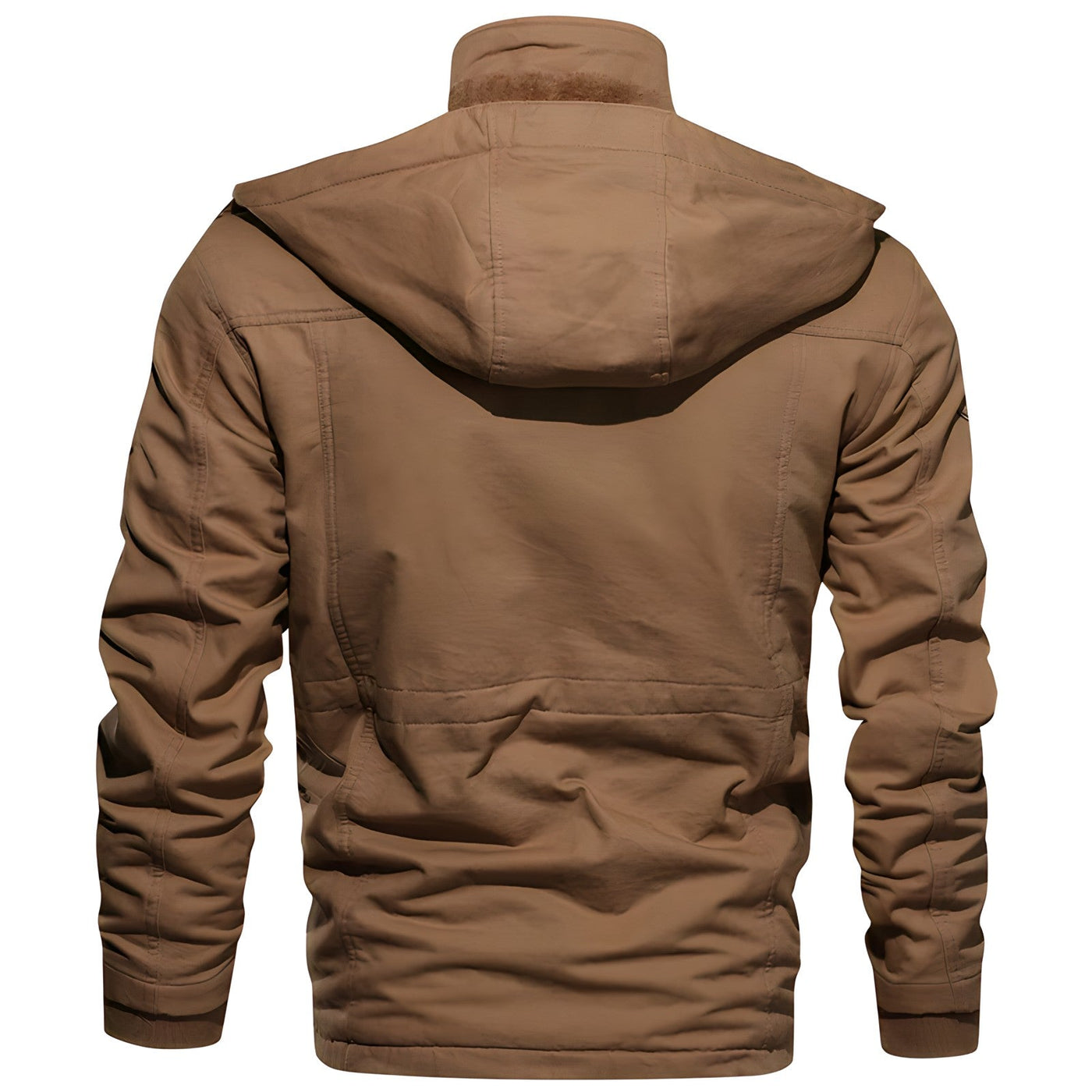 Heren jas gevoerd met fleece capuchon