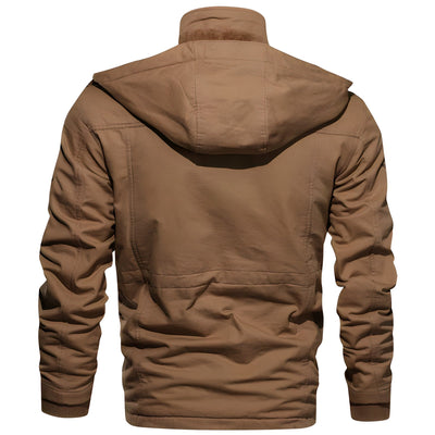 Heren jas gevoerd met fleece capuchon