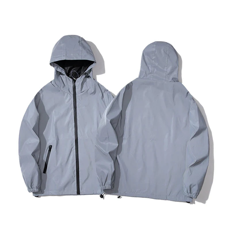 Heren Hooded Windbreaker Reflecterend Modern