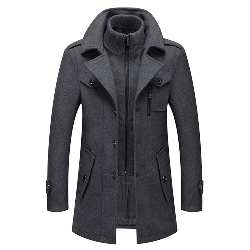 Heren wintermantel van wolblend