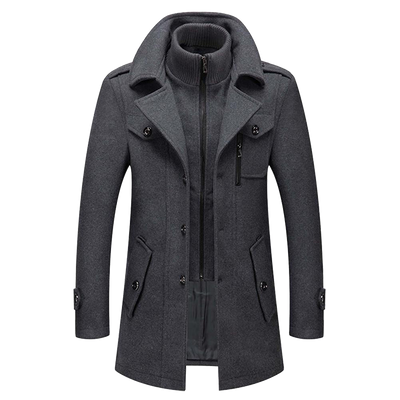 Heren wintermantel van wolblend