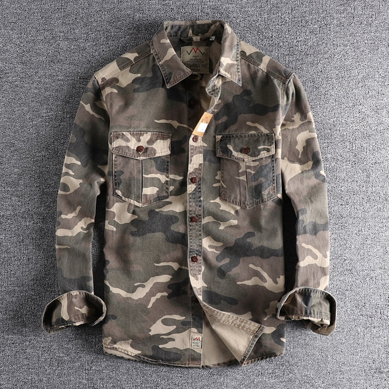 Heren Camouflage Cargoshirt