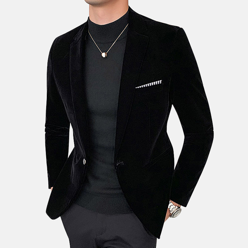 Heren Velvet Blazer Italiaans Design