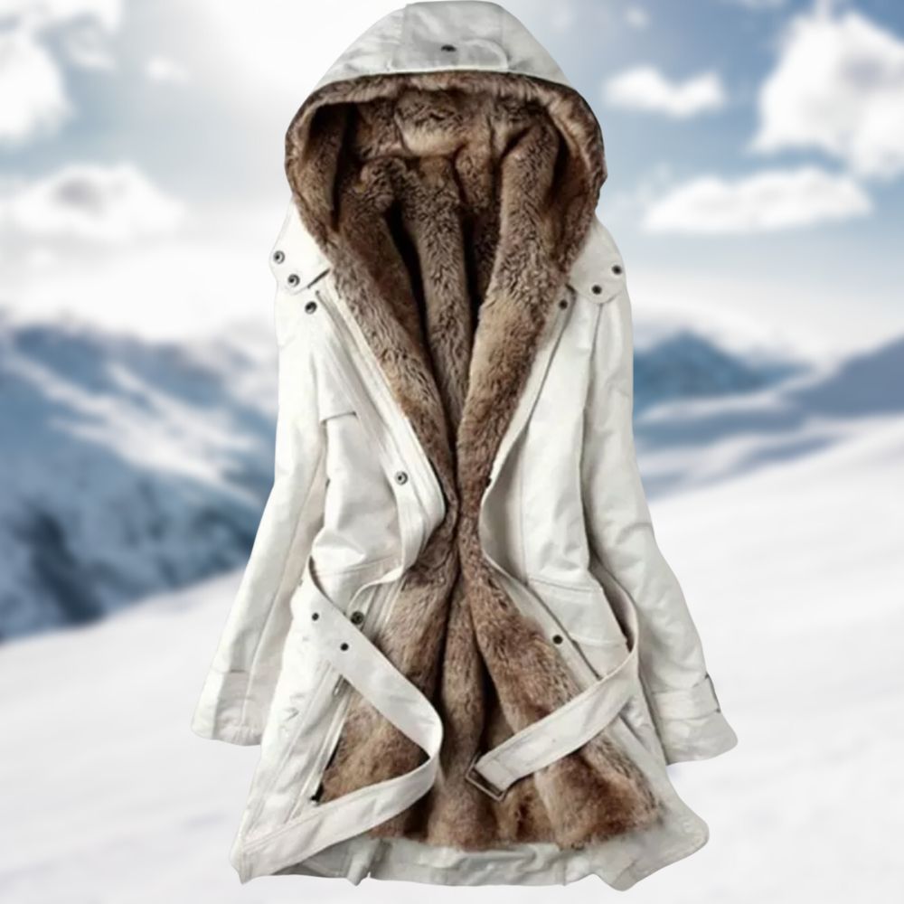 Dames Parka Met Capuchon En Ceintuur