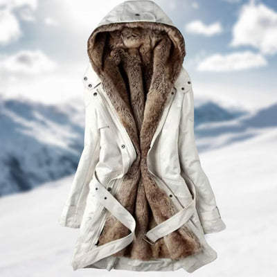 Dames Parka Met Capuchon En Ceintuur