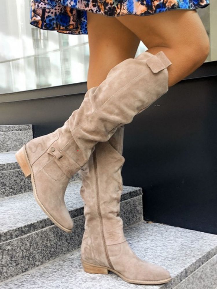 Dames Hoge Laarzen Van Suède-look