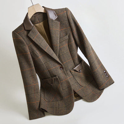 Dames Blazer Met Heritage Ruit