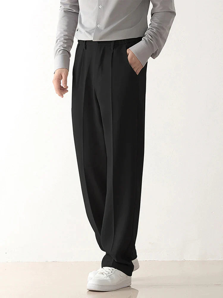 Heren pantalon met drapering tailored fit