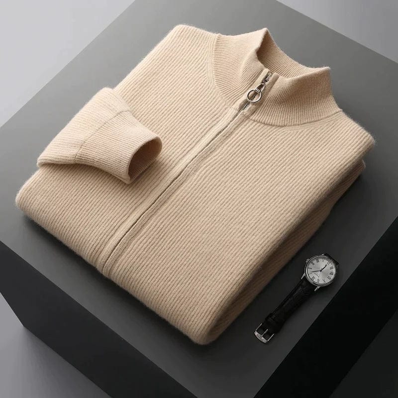 Heren vest cashmere full zip regular fit