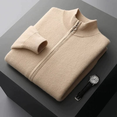 Heren vest cashmere full zip regular fit