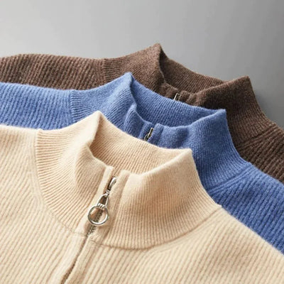 Heren vest cashmere full zip regular fit