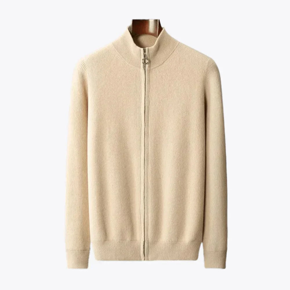 Heren vest cashmere full zip regular fit