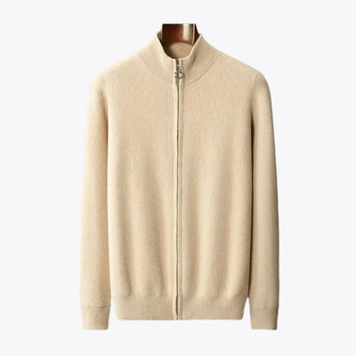 Heren vest cashmere full zip regular fit