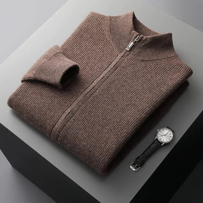Heren vest cashmere full zip regular fit