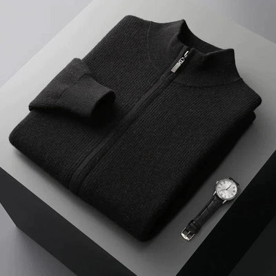 Heren vest cashmere full zip regular fit