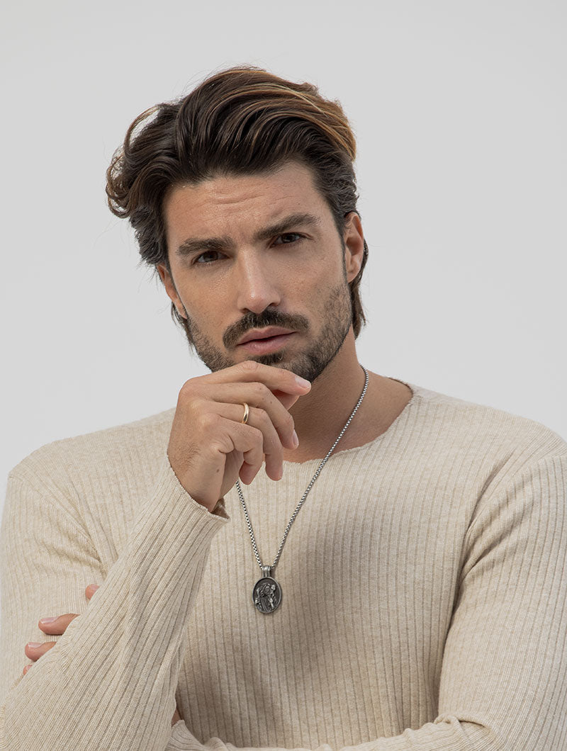Heren Ribbed Sweater Subtiel Detail