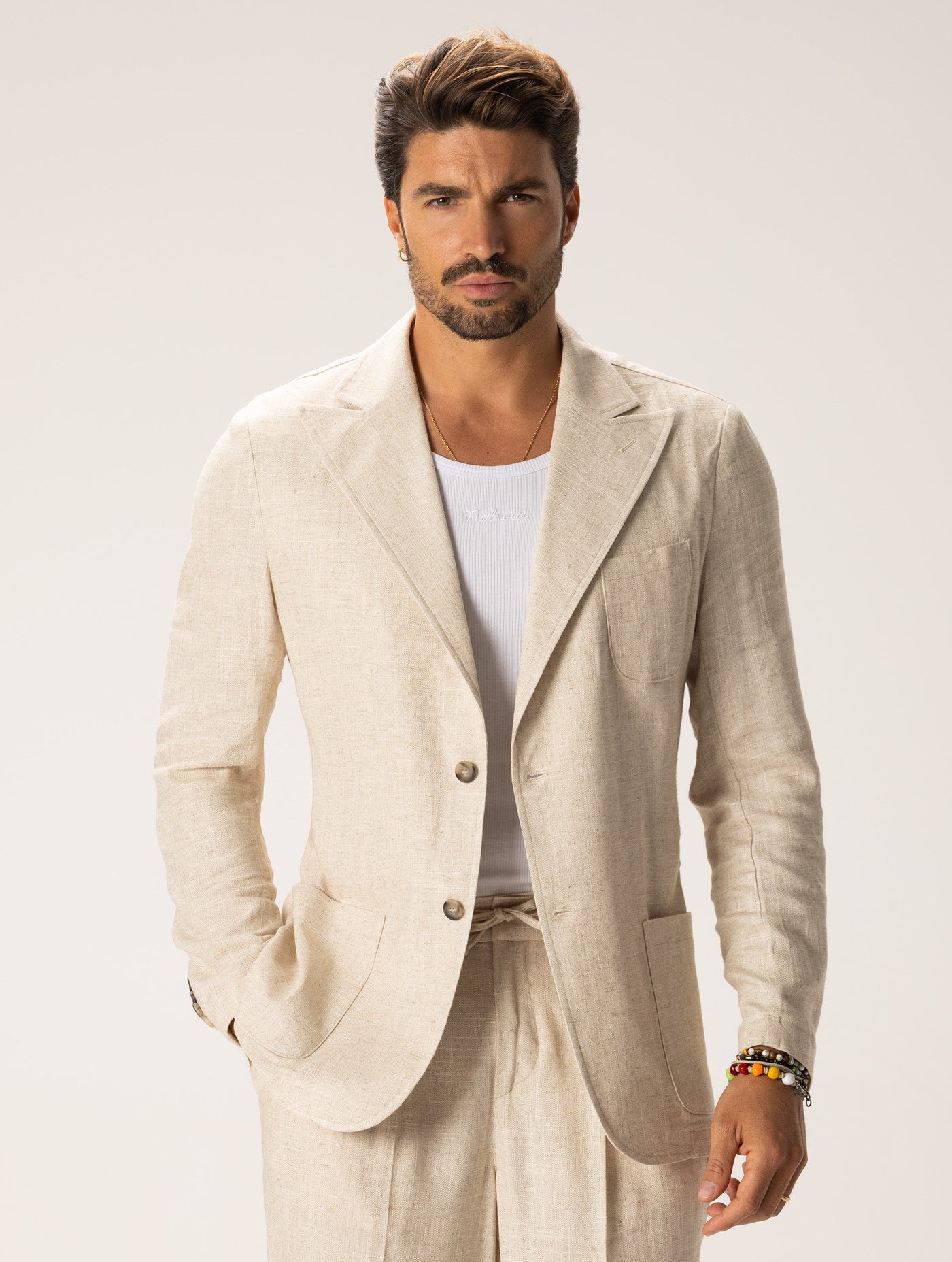 Heren Linnen Blazer Regular Fit
