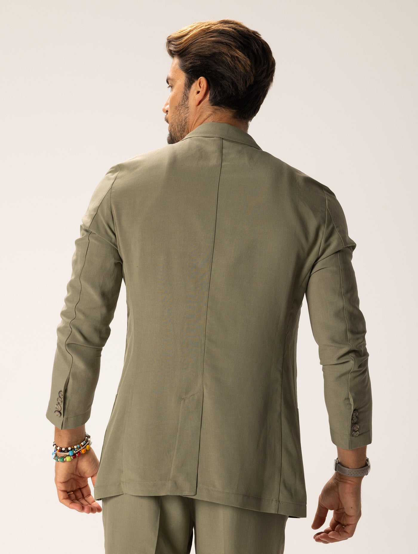 Heren Blazer Met Enkelrijige Sluiting Groen