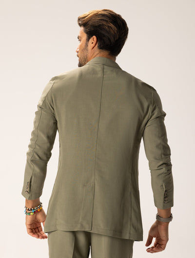 Heren Blazer Met Enkelrijige Sluiting Groen