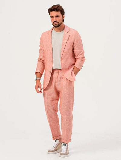 Heren Linnen Blazer Slim Fit