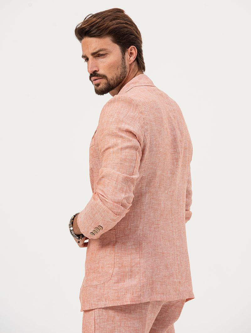 Heren Linnen Blazer Slim Fit