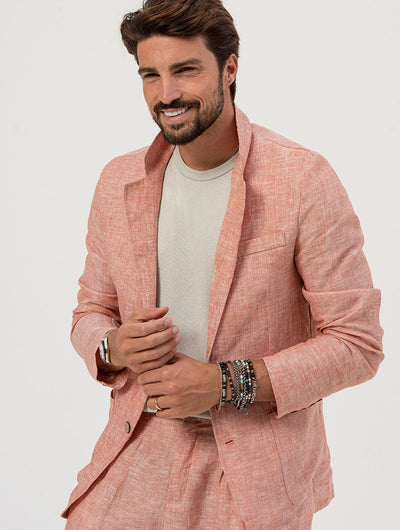 Heren Linnen Blazer Slim Fit
