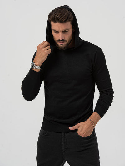 Heren Slim Fit Hoodie Met Geribbelde Details