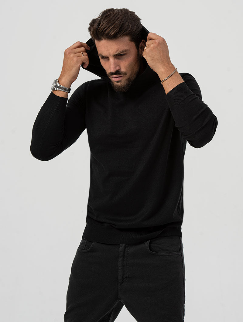 Heren Slim Fit Hoodie Met Geribbelde Details