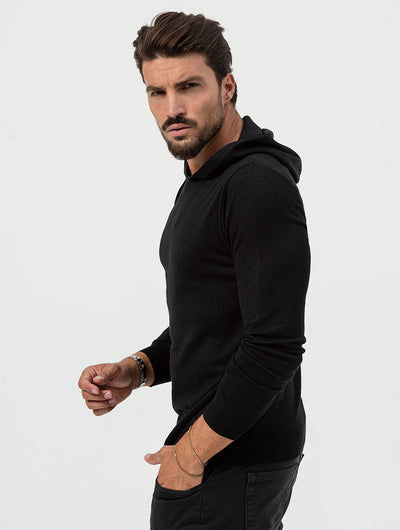 Heren Slim Fit Hoodie Met Geribbelde Details