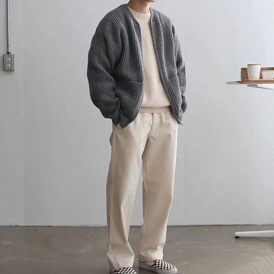 Heren gebreid cardigan in modern design
