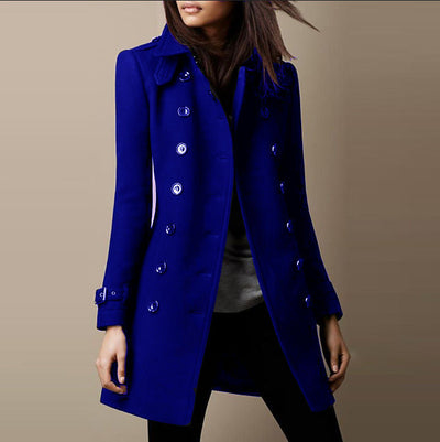 Dames Midi Coat Met Elegante Kraag