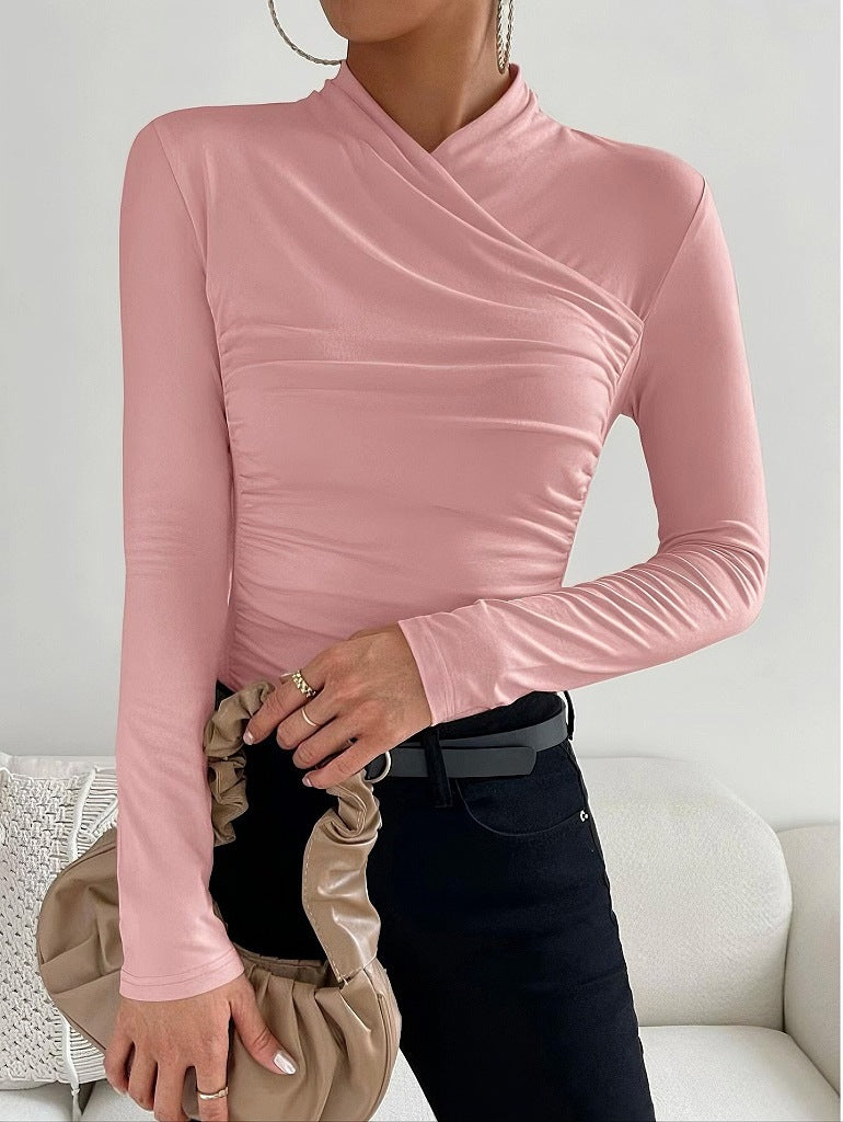 Dames Slim Shirt Met Kruishals