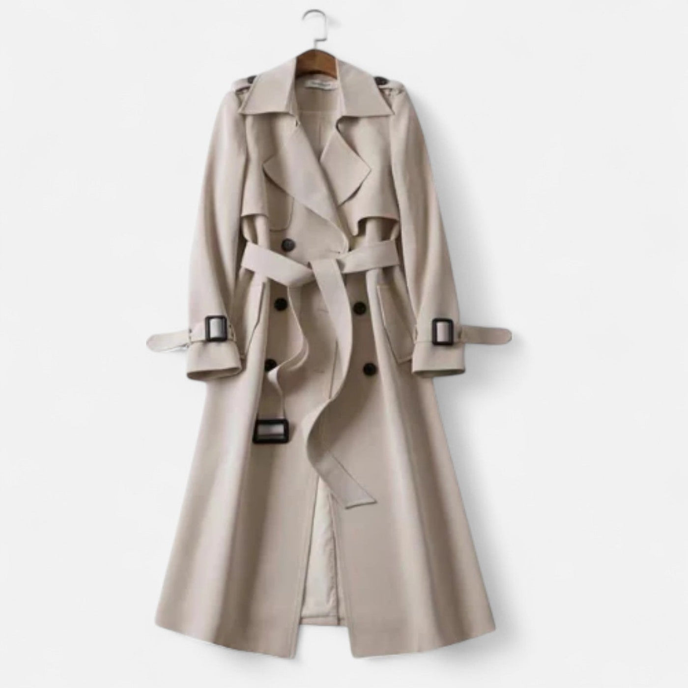 Dames lange wollen coat tailored fit