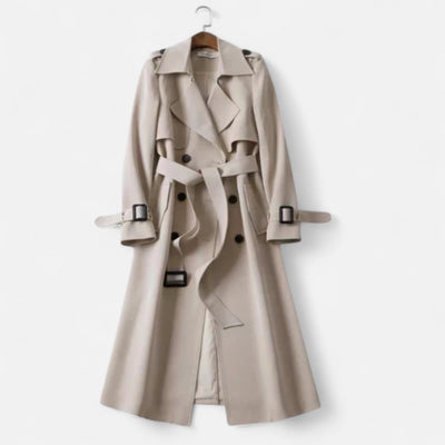 Dames lange wollen coat tailored fit