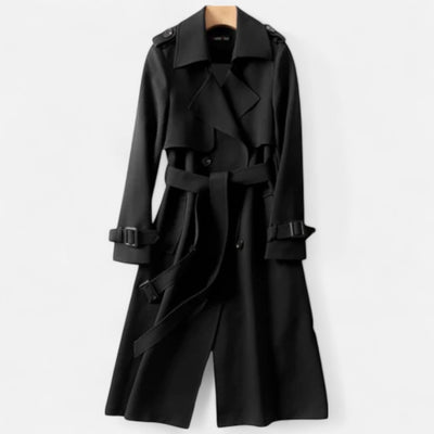 Dames lange wollen coat tailored fit