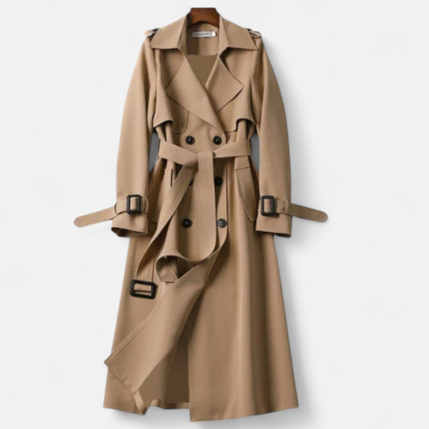 Dames lange wollen coat tailored fit