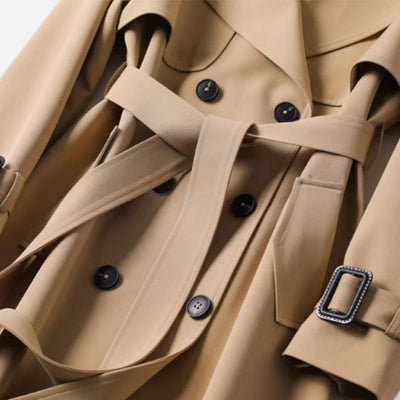 Dames lange wollen coat tailored fit