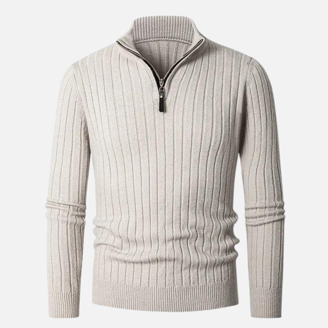 Heren half zip trui premium katoen
