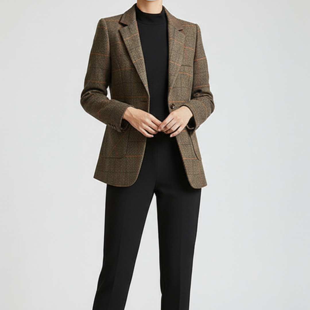 Dames Blazer Met Heritage Ruit