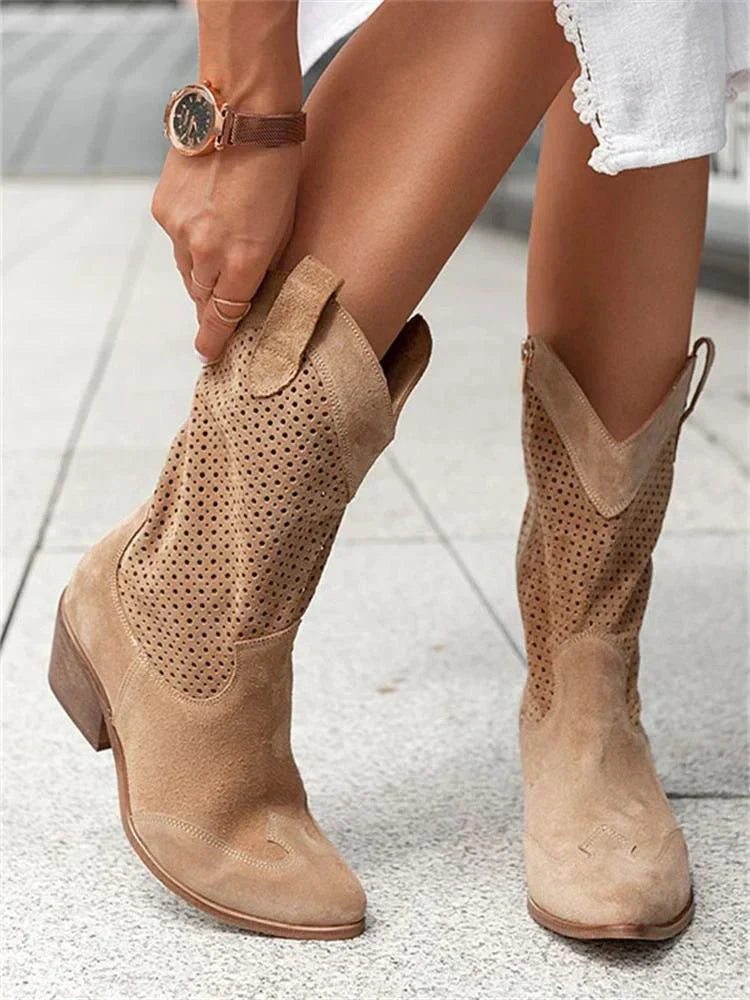 Dames cowboylaarzen met ritsdetail