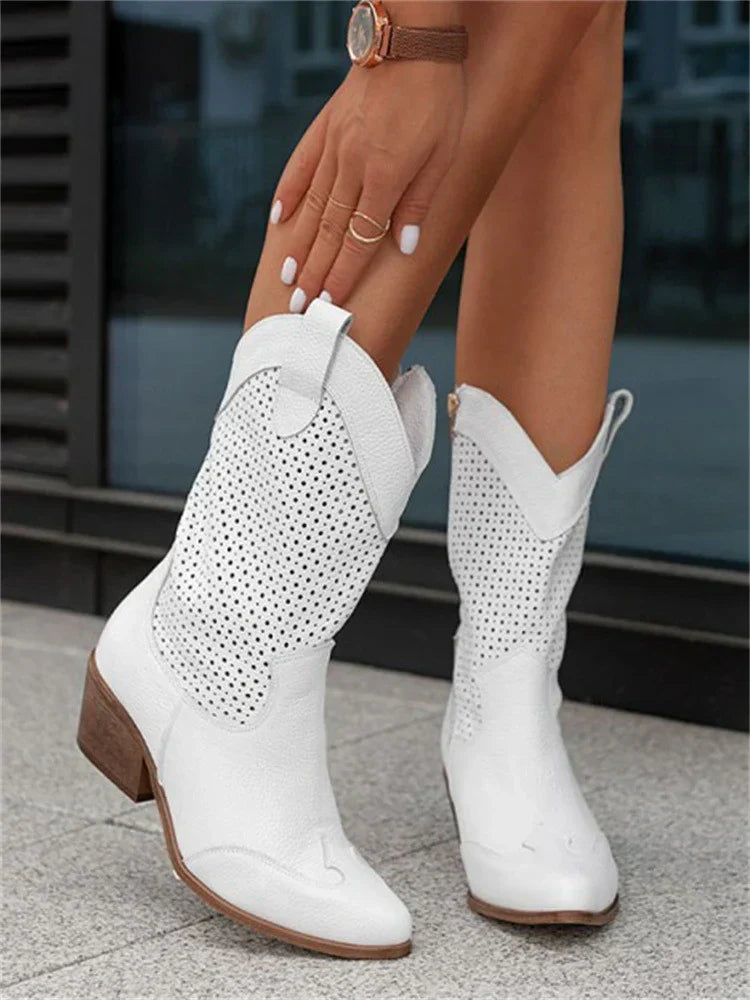 Dames cowboylaarzen met ritsdetail