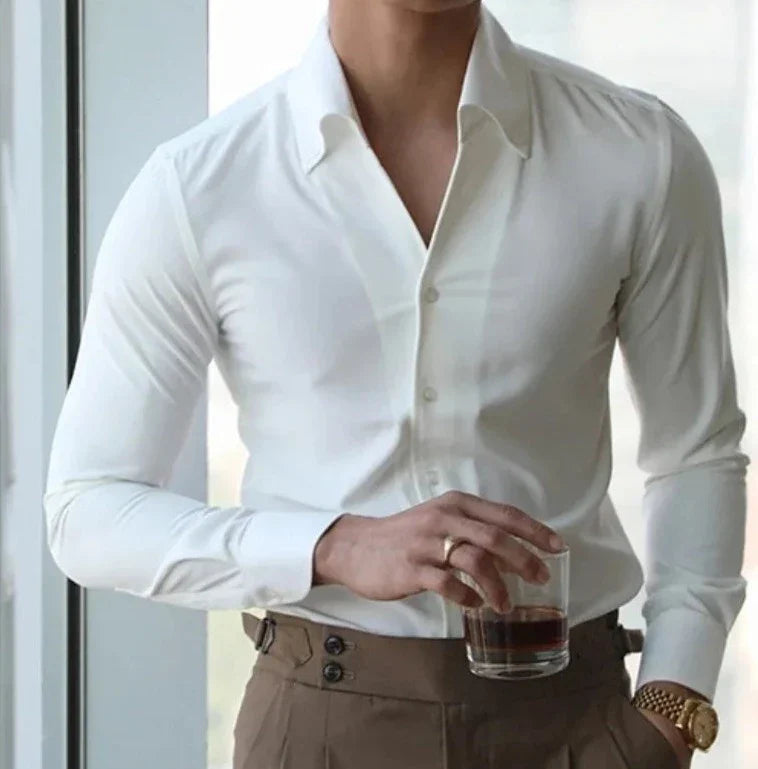 Heren Slim-fit Overhemd Tijdloos Elegant