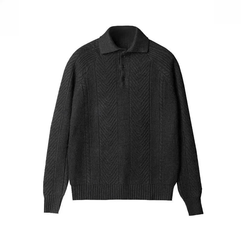 Men's Lapel Sweater in Herfststijl