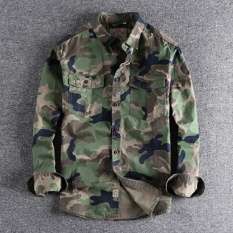 Heren Camouflage Cargoshirt