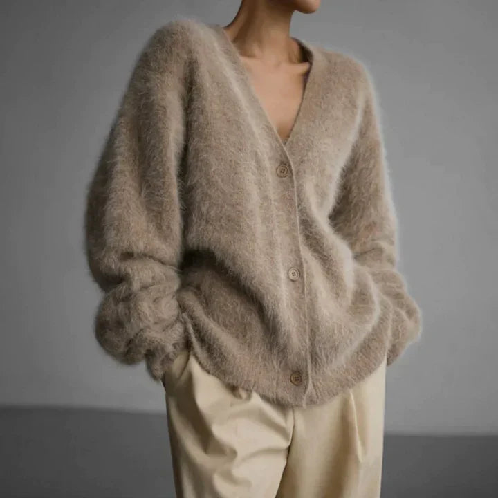 Dames wollen cardigan zacht gebreid