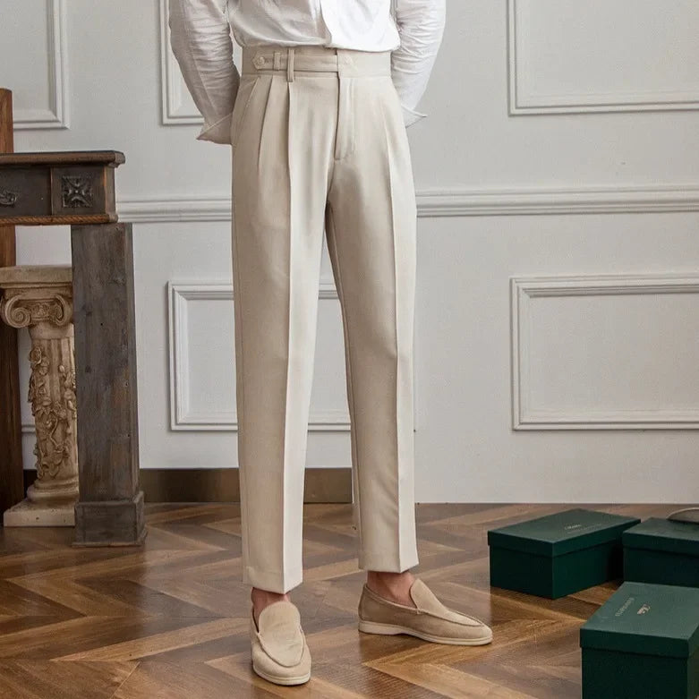 Heren Italiaanse pantalon met pied-de-poule