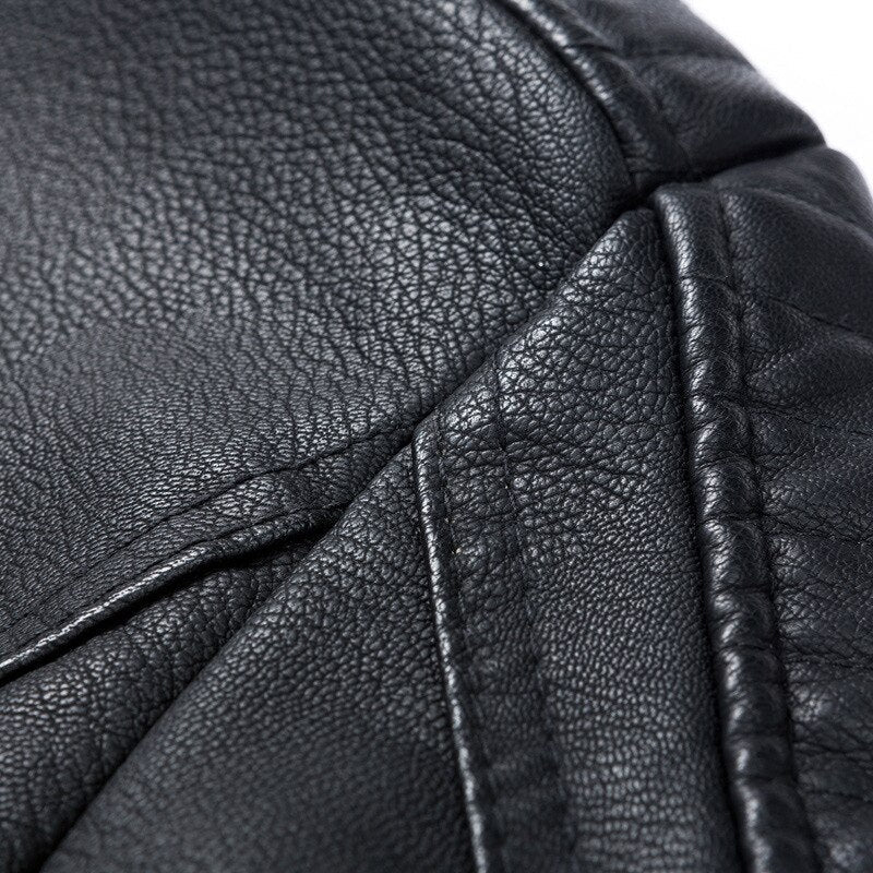 Heren Winter Leren Jas Casual Stijl
